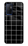 White Grid Vivo V23E 5G Glass Case