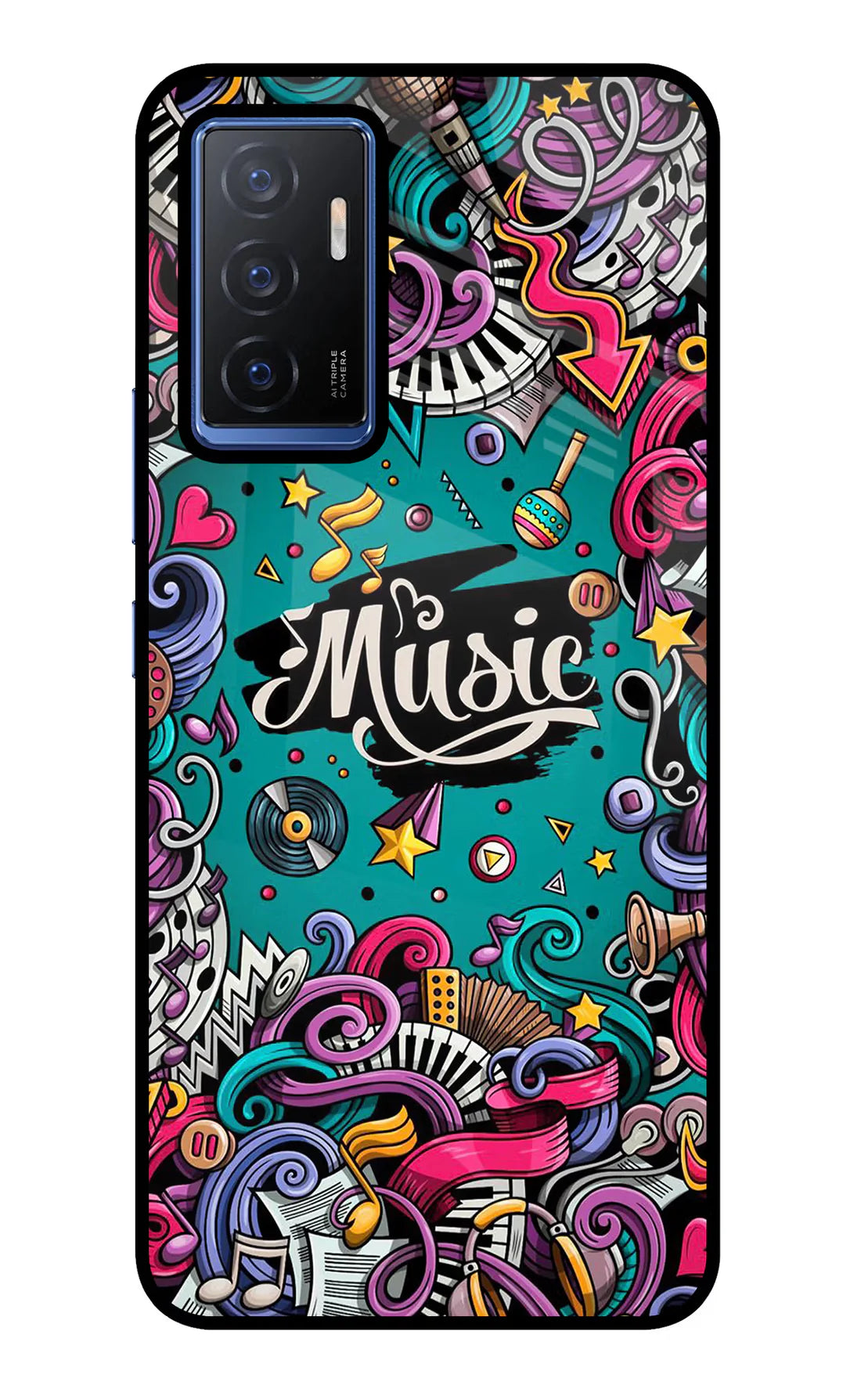 Music Graffiti Vivo V23E 5G Back cover