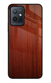 Wooden Plain Pattern Vivo Y75 5G/Vivo T1 5G Glass Case