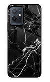 Black Marble Pattern Vivo Y75 5G/Vivo T1 5G Glass Case