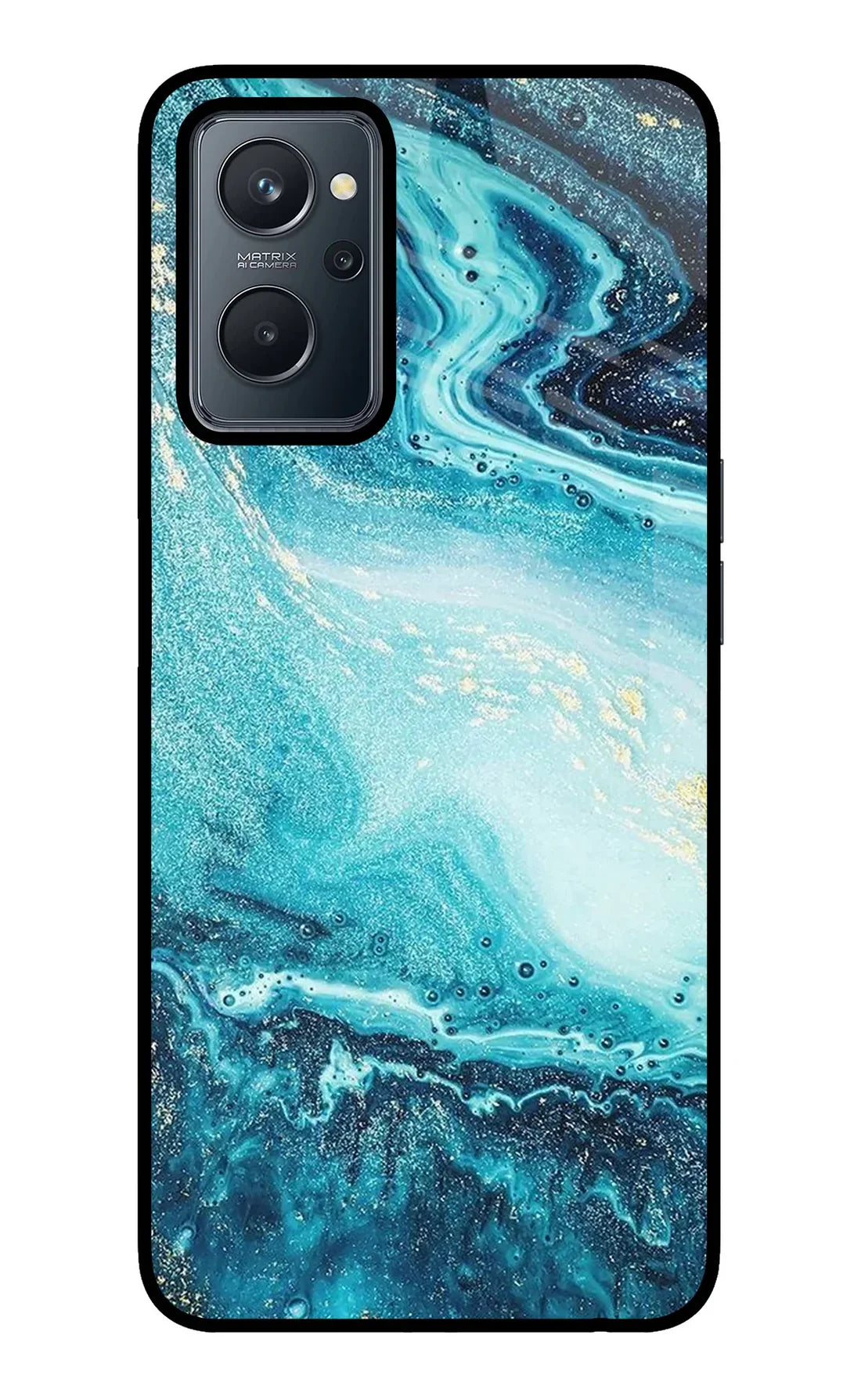 Blue Glitter Marble Realme 9i 4G Back cover