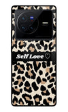 Leopard Print Self Love Vivo X80 Glass Case