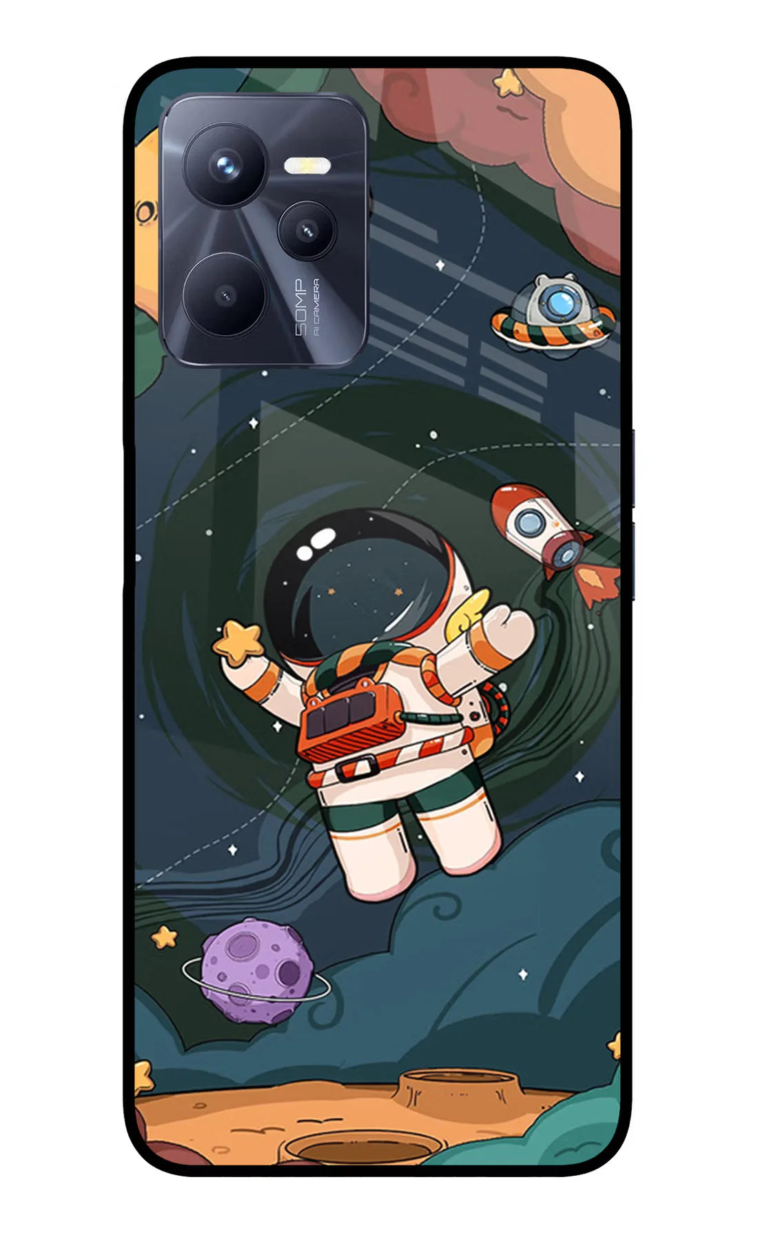 Cartoon Astronaut Realme C35 Back cover