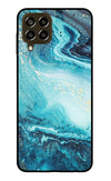 Blue Glitter Marble Samsung M33 5G Glass Case