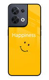 Happiness With Smiley Oppo Reno8 Glass Case