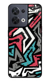 Geometric Graffiti Oppo Reno8 Glass Case