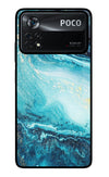 Blue Glitter Marble Poco X4 Pro Glass Case