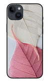 White Pink Leaf iPhone 14 Plus Glass Case