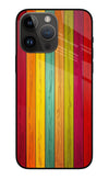 Multicolor Wooden iPhone 14 Pro Max Glass Case