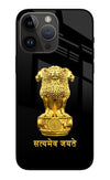 Satyamev Jayate Golden iPhone 14 Pro Max Glass Case