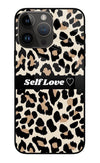 Leopard Print Self Love iPhone 14 Pro Max Glass Case