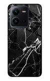 Black Marble Pattern Vivo V25 5G Glass Case