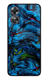 Dark Blue Abstract Oppo A17 Glass Case