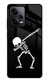 Dabbing Skeleton Art Poco X5 5G Glass Case