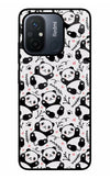 Cute Panda Redmi 12C Glass Case