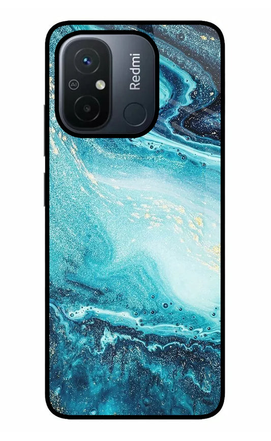 Blue Glitter Marble Redmi 12C  Back cover