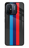 BMW Stripes Pattern Redmi 12C Glass Case