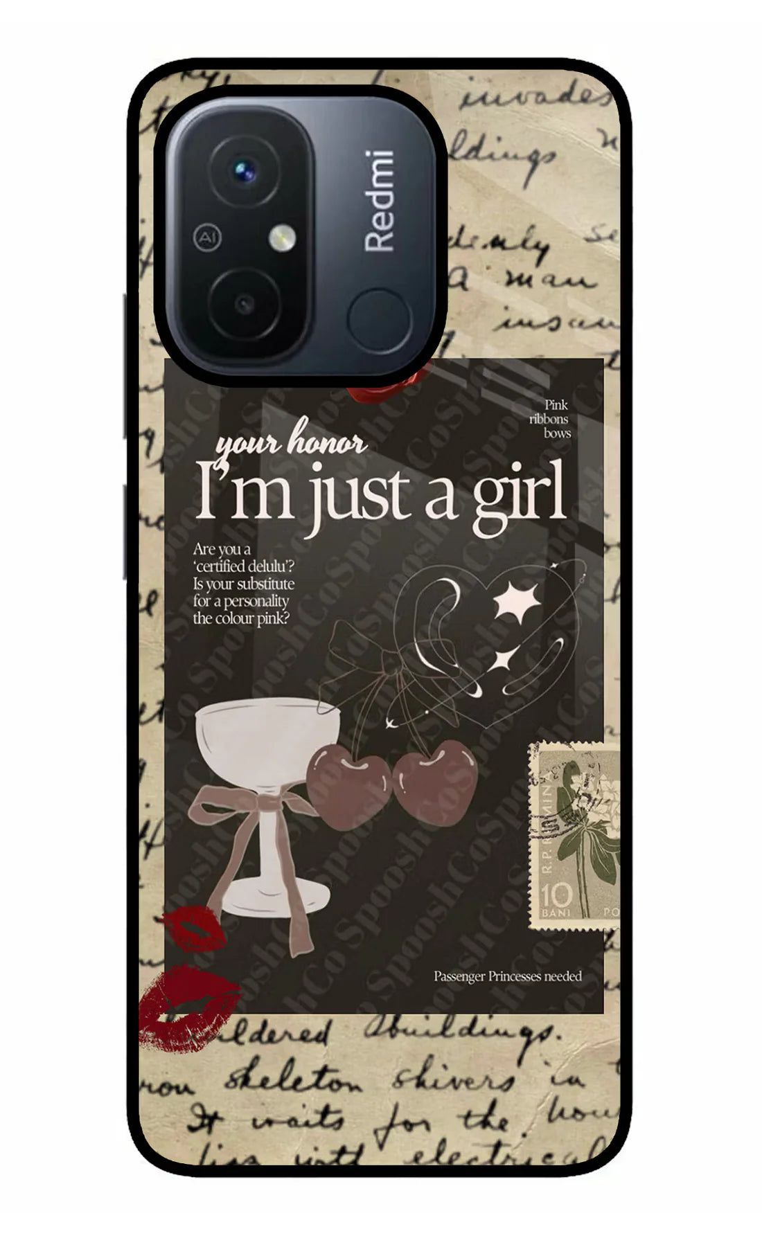 I am just a girl Redmi 12C Back cover