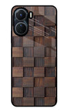 Wooden Cube Design Vivo T2x 5G Glass Case