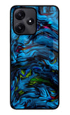 Dark Blue Abstract Poco M6 Pro 5G Glass Case