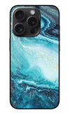 Blue Glitter Marble iPhone 15 Pro Glass Case