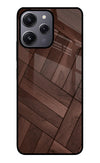 Wooden Texture Design Redmi 12 4G Glass Case