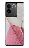 White Pink Leaf IQOO Z7 Pro 5G Glass Case