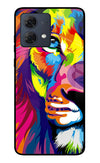 Lion Half Face Moto G84 5G Glass Case