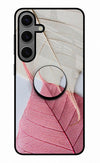 White Pink Leaf Samsung S24 Plus Glass Case