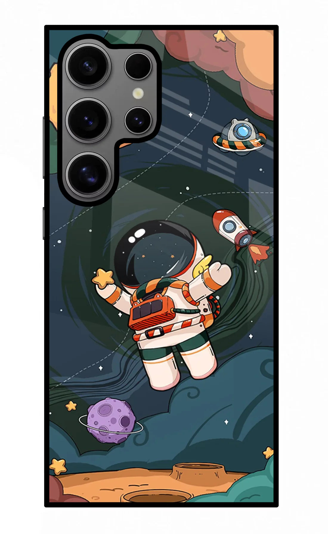 Cartoon Astronaut Samsung S24 Ultra Back cover