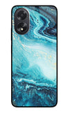 Blue Glitter Marble Oppo A18/Oppo A38 Glass Case