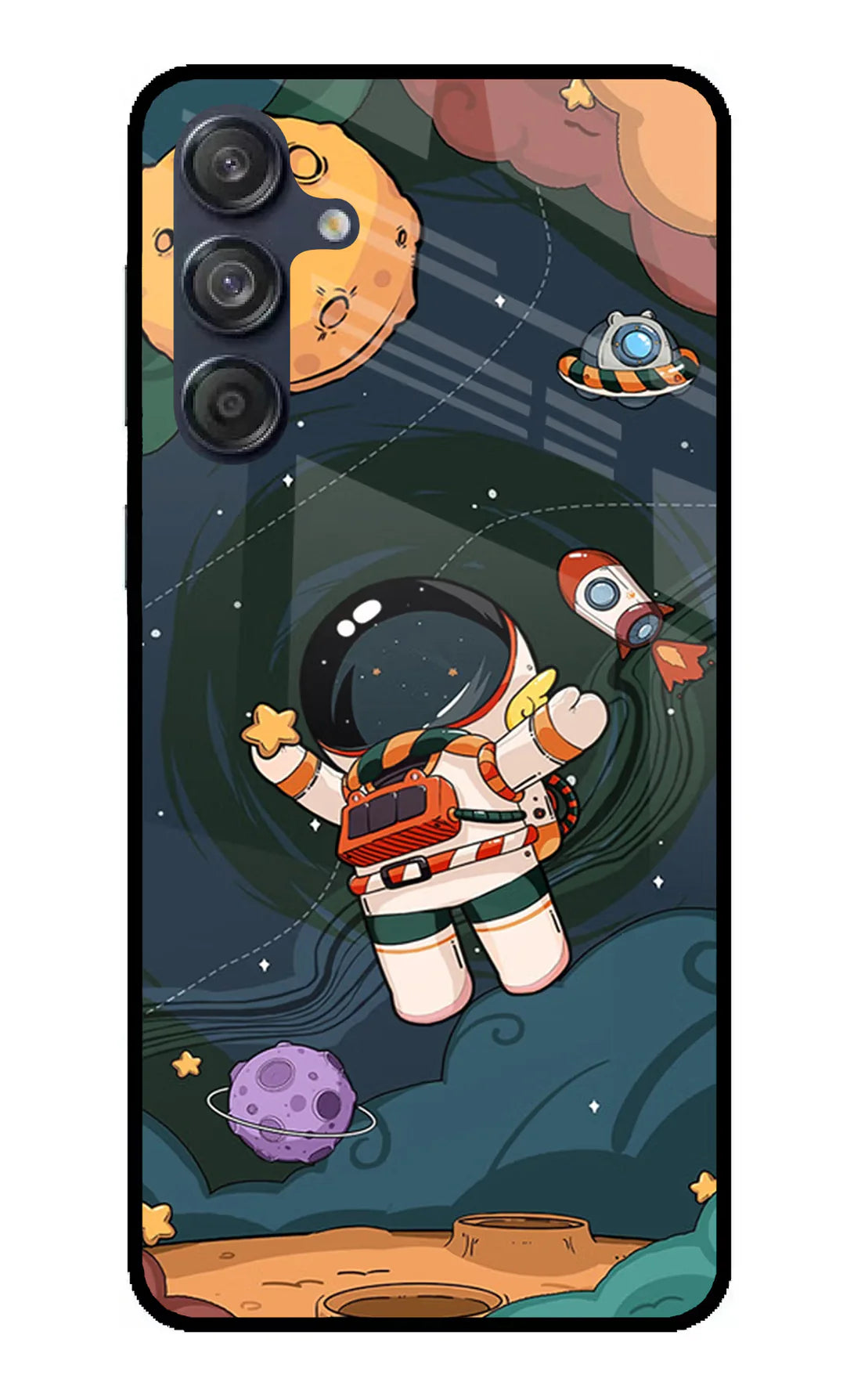 Cartoon Astronaut Samsung M55 5G Back cover