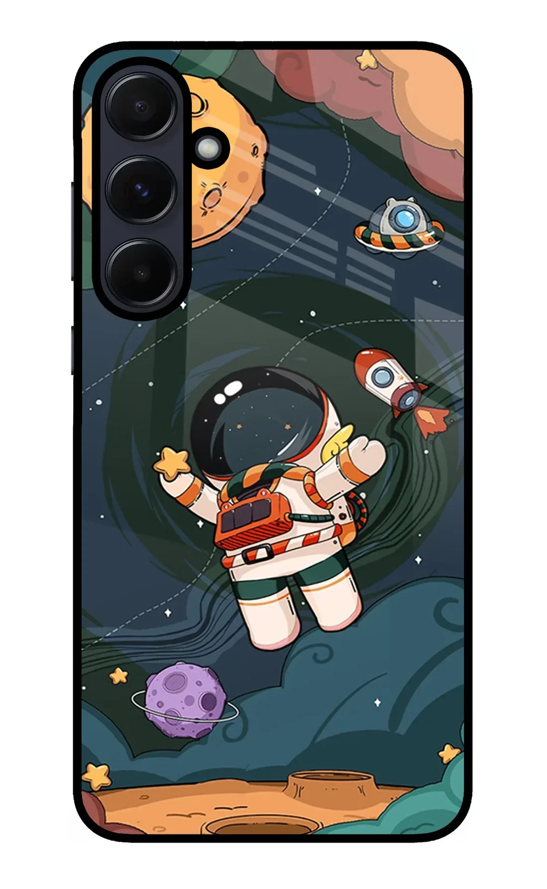 Cartoon Astronaut Samsung A55 5G Back cover