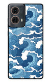 Blue Waves Motorola G85 Glass Case