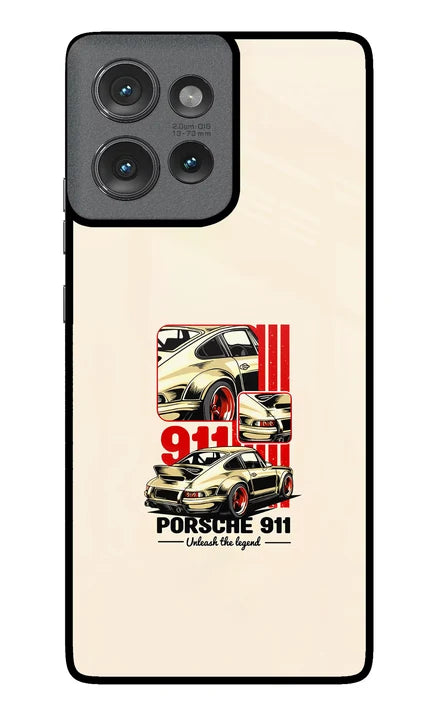 Classic Porsche 911 Moto Edge 50 Back Cover