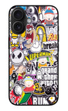 Sticker Bomb iPhone 16 Glass Case