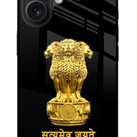Satyamev Jayate Golden iPhone 16 Glass Case