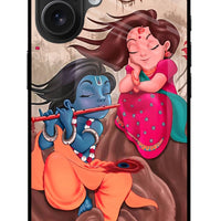 Radhe Krishna iPhone 16 Glass Case