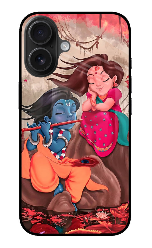 Radhe Krishna iPhone 16 Glass Case