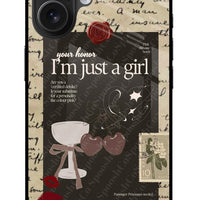 I am just a girl iPhone 16 Glass Case