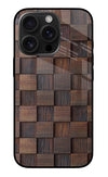 Wooden Cube Design iPhone 16 Pro Glass Case