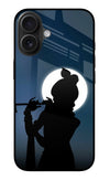 Shri Krishna Silhouette iPhone 16 Plus Glass Case