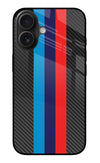 BMW Stripes Pattern iPhone 16 Plus Glass Case