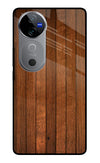 Wooden Artwork Bands Vivo V40 5G Glass Case