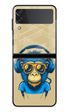 Monkey Headphone Samsung Galaxy Z Flip3 Glass Case