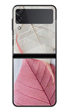 White Pink Leaf Samsung Galaxy Z Flip4 Glass Case