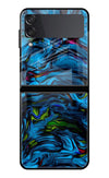 Dark Blue Abstract Samsung Galaxy Z Flip4 Glass Case