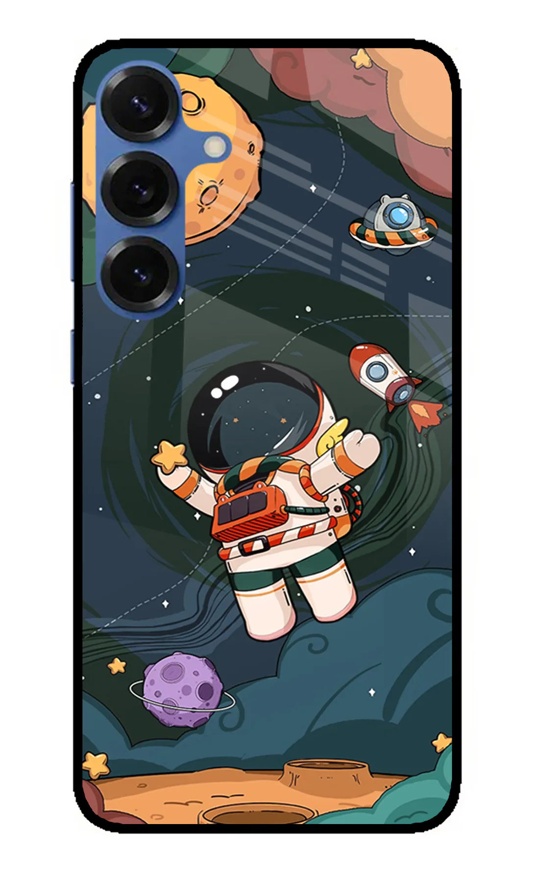 Cartoon Astronaut Samsung S25 Plus Back cover