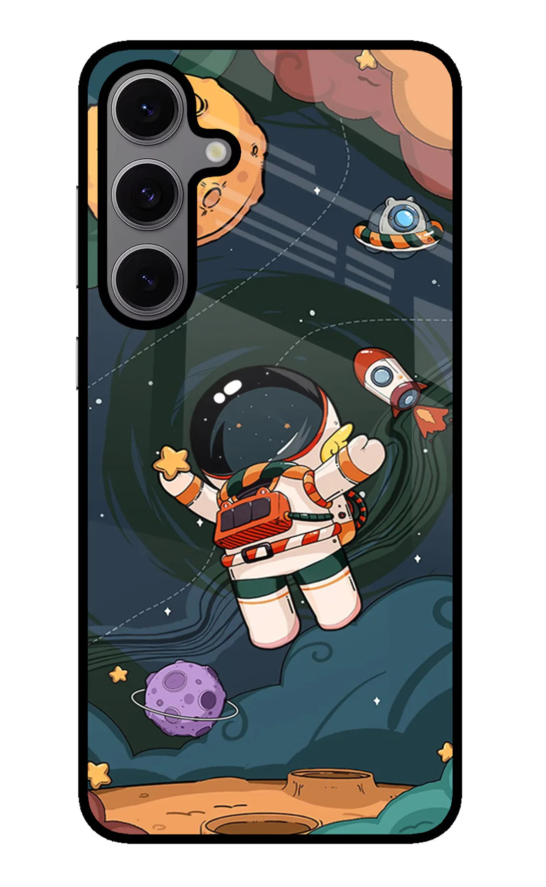 Cartoon Astronaut Samsung S24 FE 5G Back cover