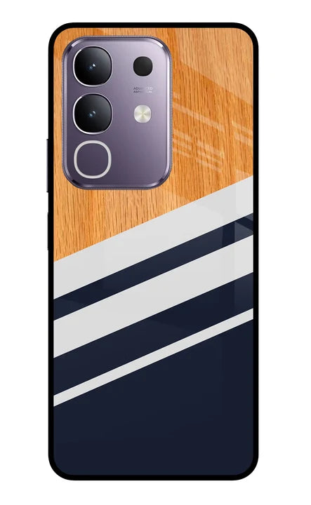 Blue and white wooden Vivo T4x 5G Back Cover